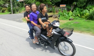 Family on scooter