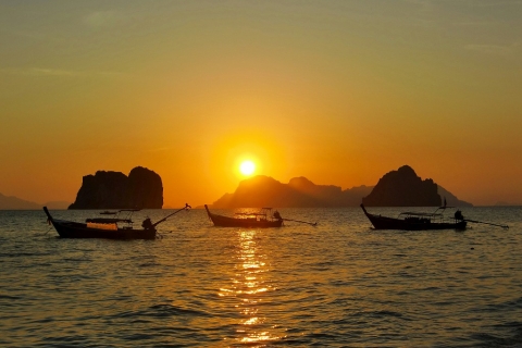 Phang Nga Bay - Boats on Sunrise